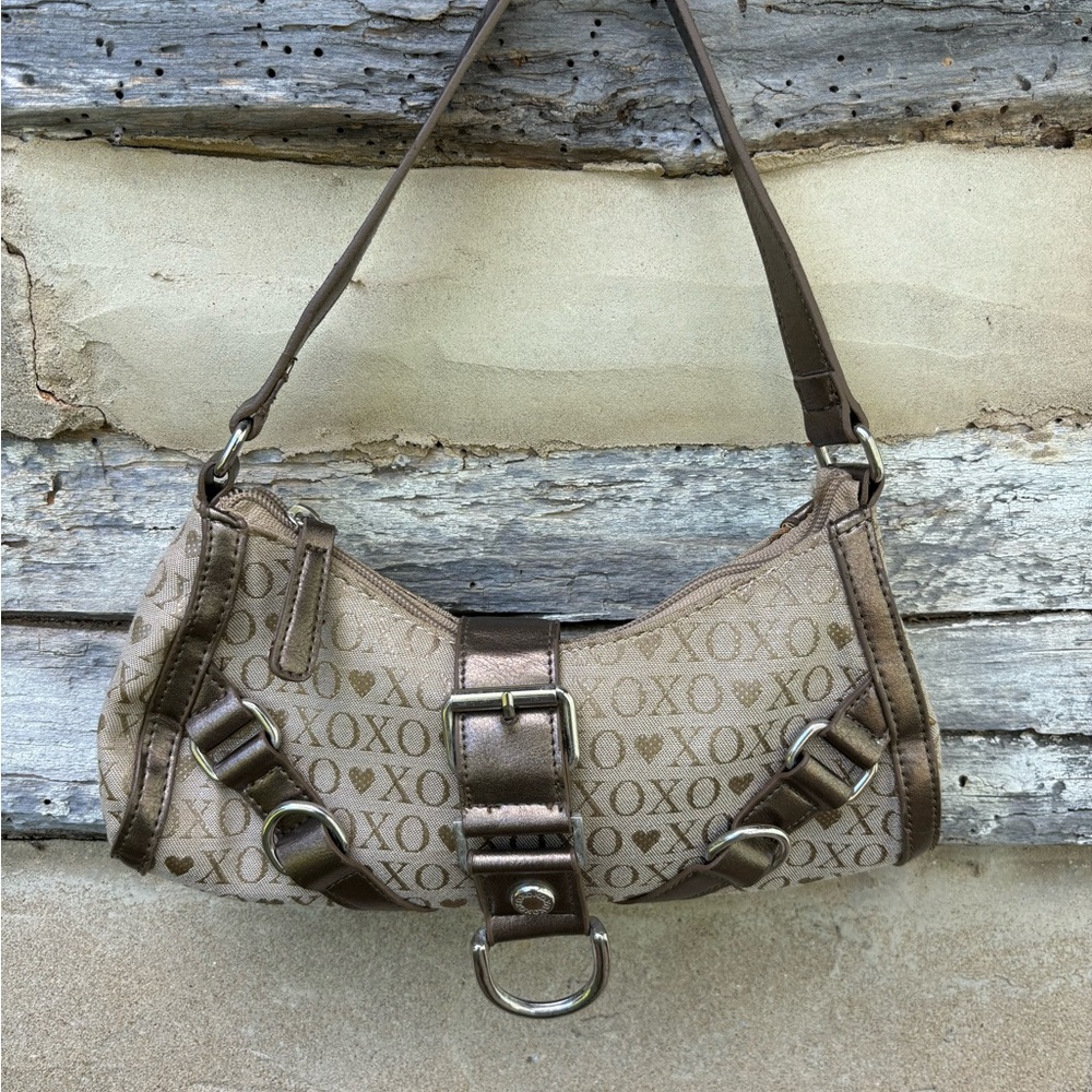 XOXO Beige Logo Shoulder/handbag with Metallic Accents